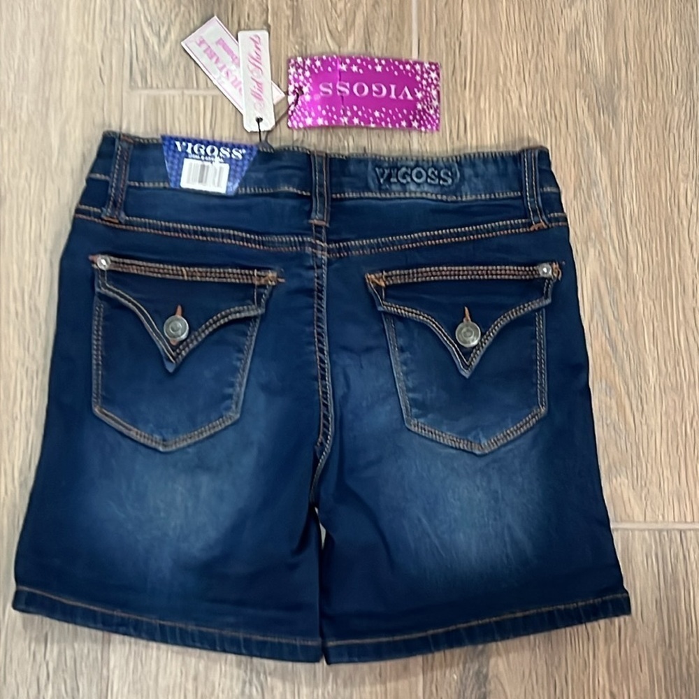 Vigoss Jean Shorts Girls Adjustable Waistband Stretchy Comfy Bermuda The Mid - Picture 11 of 13